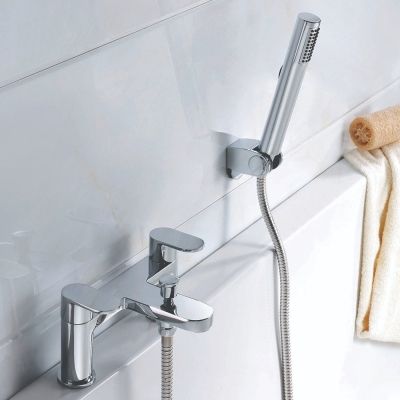 Series P Chrome Bath Filler Tap With Shower Mixer Handset - Alternative Image
