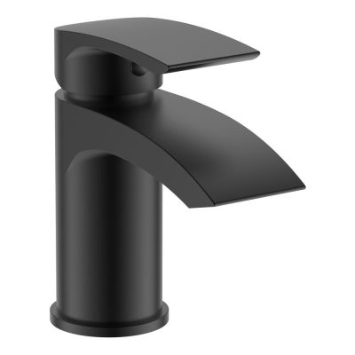 Shade Matt Black Mono Basin Mixer Tap with Waste