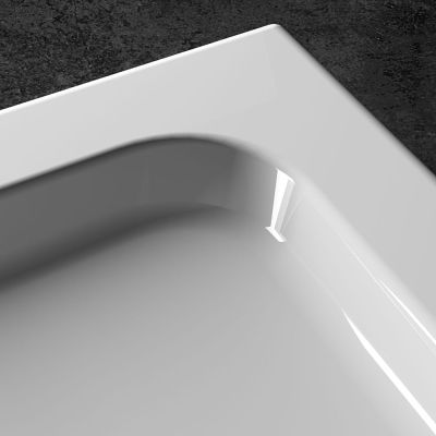 Slim White Curve Waste Quadrant Shower Tray 90x90cm - Alternative Image