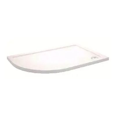 Slim White Edge Waste Quadrant Shower Tray 80x80cm
