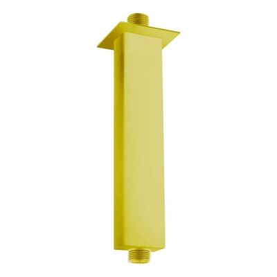 Square Brushed Brass Ceiling Shower Arm 12cm