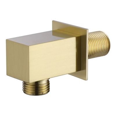 Square Brushed Brass Outlet Elbow