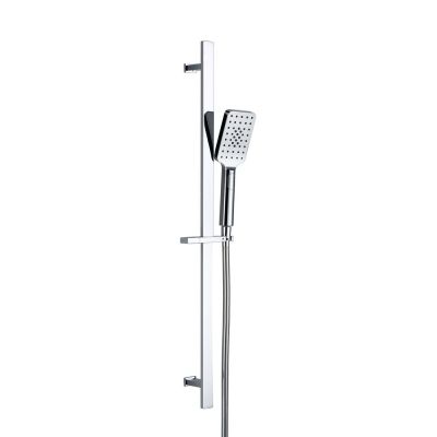 Square Chrome Slide Rail with Large Shower Handset