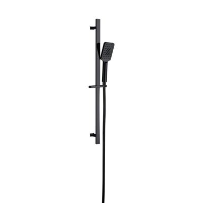 Square Matt Black Slide Rail with Large Shower Handset