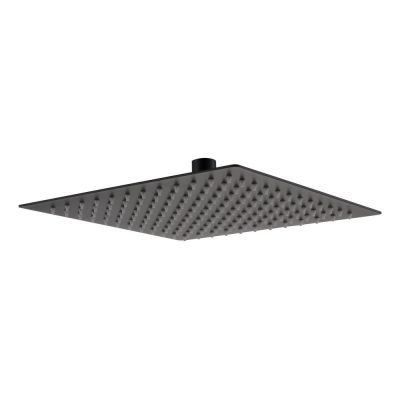 Square Matt Black Ultra Slim Shower Head 25x25cm