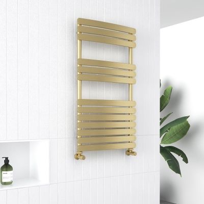 Venezia Brushed Brass Heated Towel Rail 90x50cm - Alternative Image