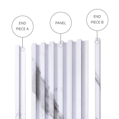 18mm Slat Wall Panel Carrara End Piece B 290x1.7cm - Alternative Image