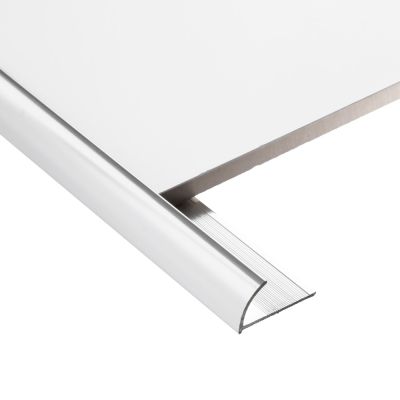 12mm Chrome Polished Round Edge Tile Trim 2.4m - Alternative Image