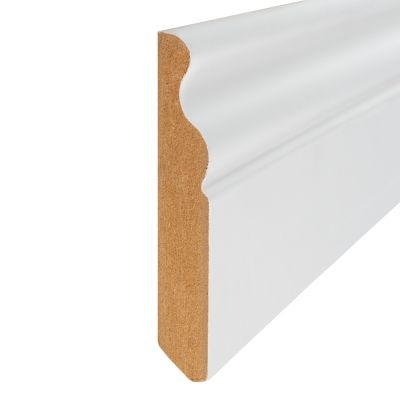 16mm Traditional Skirting Paintable Matt White 280x10cm - Alternative Image