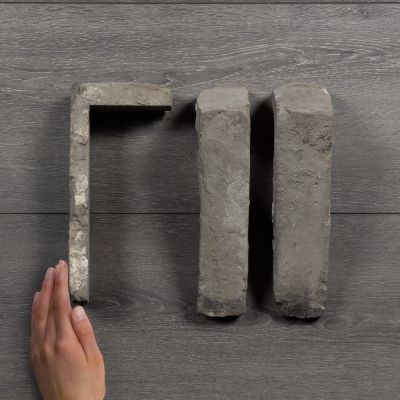 Reclaimed Brick Slips Corner Piece Grey 240x155x55x20mm