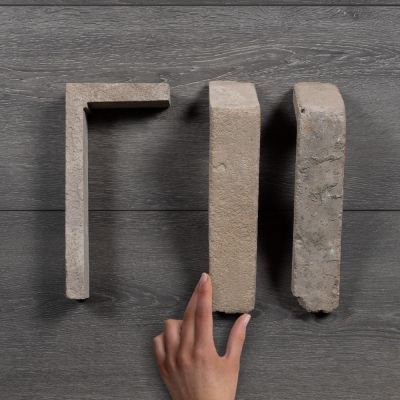 Reclaimed Brick Slips Corner Piece White 240x155x55x20mm