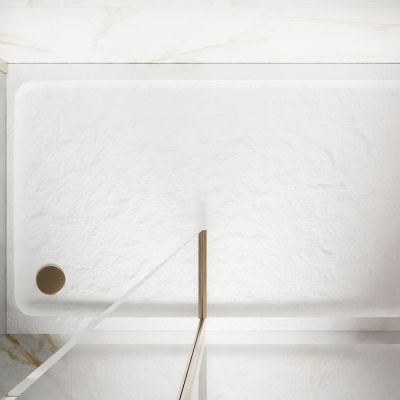 Lusino White Edge Waste 3D Effect Quadrant Shower Tray 80x80cm - Alternative Image