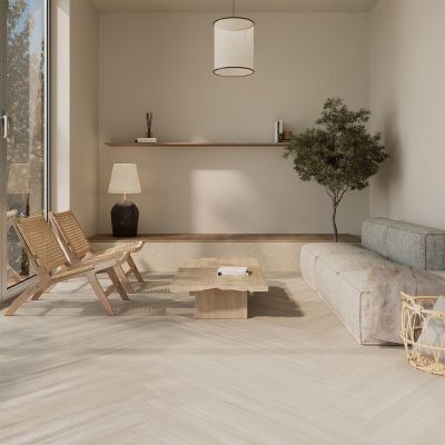 Moneo Blanco Wood-Effect Matt Porcelain Tile 120x20cm - Alternative Image