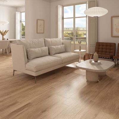 Moneo Taupe Wood-Effect Matt Porcelain Tile 120x20cm - Alternative Image