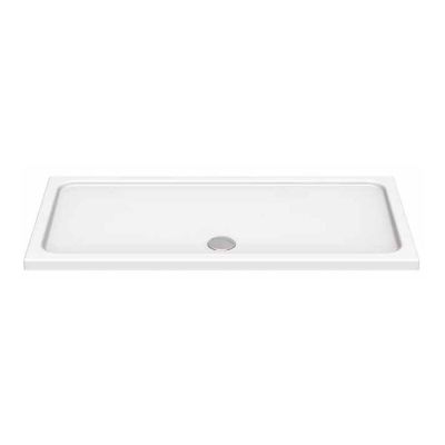 Slim White Centre Waste Rectangle Shower Tray 140x80cm