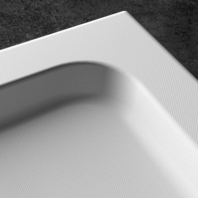 Slim White Curve Waste Slip-Resistant Quadrant Shower Tray 90x90cm - Alternative Image