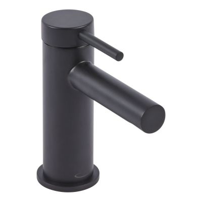 Anthem Matt Black Basin Mixer Tap with Click Waste