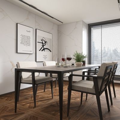 Calacatta UDI Marble-Effect Matt Porcelain Tile 240x120cm - Alternative Image