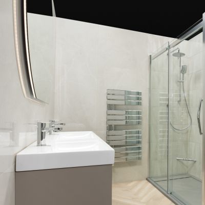 White Symphony Marble-Effect Gloss Porcelain Tile 160x80cm - Alternative Image