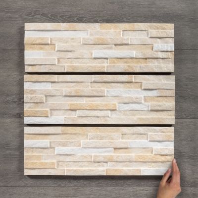 Brickstone Beige Porcelain Wall Tile 52x17cm