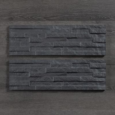 Brickstone Black Porcelain Wall Tile 52x17cm - Alternative Image