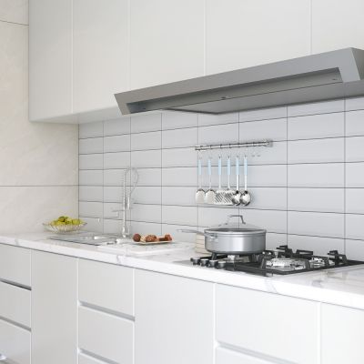 Metro XL White Bevelled Ceramic Matt Tile 30x10cm - Alternative Image