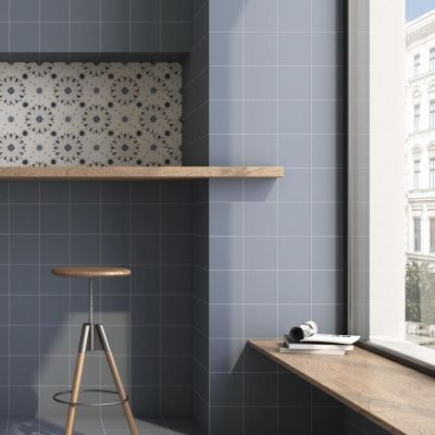 Seasons Base Blue Matt Porcelain Tile 15x15cm - Alternative Image