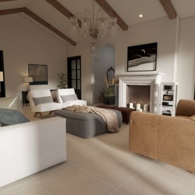 Taxos Sand Limestone-Effect Matt Porcelain Tile 90x60cm - Alternative Image