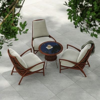 Outdoor Solas Silver Limestone-Effect Matt Porcelain Tile 90x60cm - Alternative Image