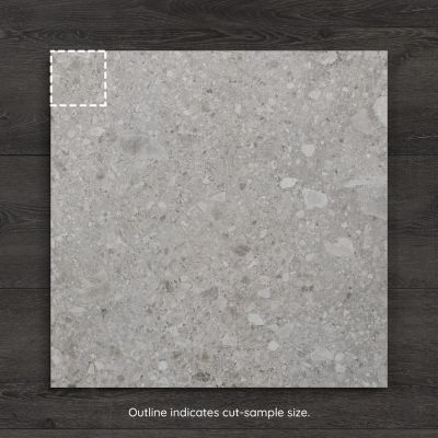 Cippo Silver Terrazzo-Effect Matt Porcelain Tile 60x60cm - Alternative Image
