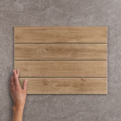 Yosemite Wood-Effect Beige Placket Matt Porcelain Tile 44x8cm