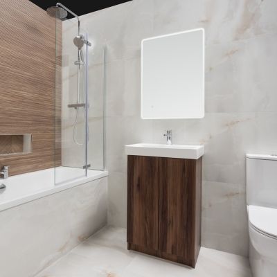 Onyx Bianco Marble-Effect Gloss Porcelain Tile 120x60cm - Alternative Image