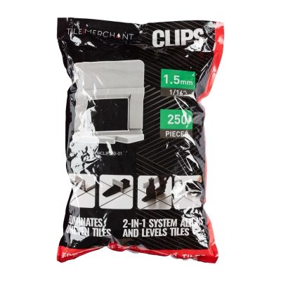 Alpha Tile Levelling Clips (Tile 3-12mm) 1.5mm Grout Line (250pcs/Bag)