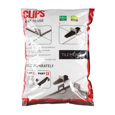 Alpha Tile Levelling Clips (Tile 3-12mm) 1.5mm Grout Line (500pcs/Bag) - Alternative Image