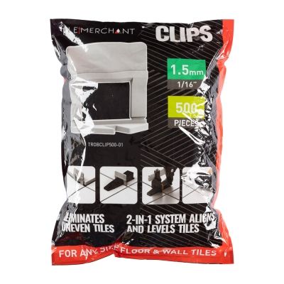 Alpha Tile Levelling Clips (Tile 3-12mm) 1.5mm Grout Line (500pcs/Bag)