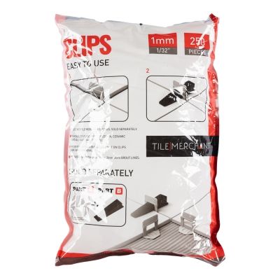 Alpha Tile Levelling Clips (Tile 3-12mm) 1mm Grout Line (250pcs/Bag) - Alternative Image