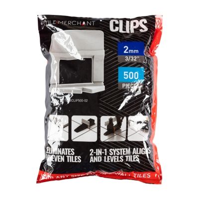 Alpha Tile Levelling Clips (Tile 3-12mm) 2mm Grout Line (500pcs/Bag)