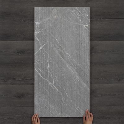 Agora Grey Décor Marble-Effect Matt Porcelain Tile 120x60cm