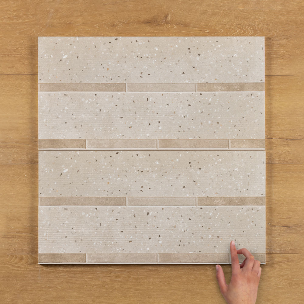 Verona Stone Terrazzo-Effect Matt Ceramic Décor Tile 60x30cm