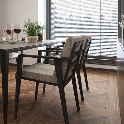 Volute Dark Oak Wood-Effect Matt Porcelain Tile 75x75cm - Alternative Image