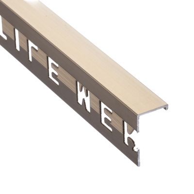 12mm Yankee Gold Polished Square Edge Tile Trim 2.4m