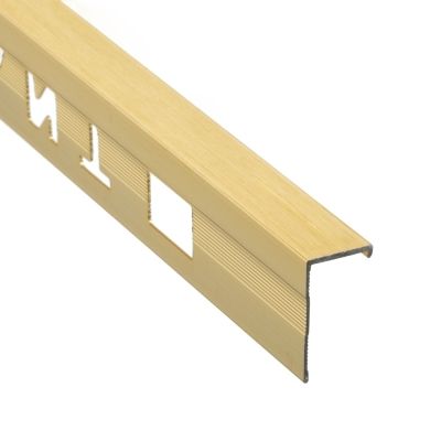 8mm Ochre Gold Brushed Square Edge Tile Trim 2.4m