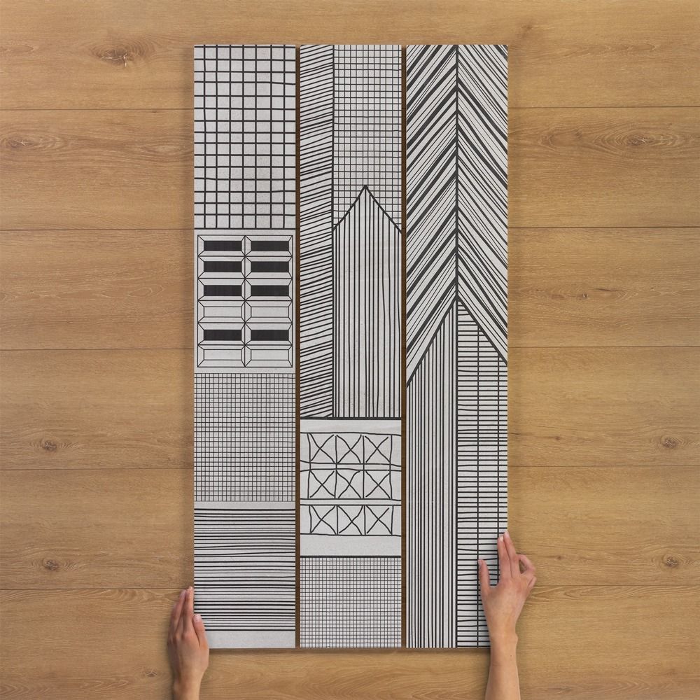 Geometric Decor Mix Matt Porcelain Tile 120x20cm