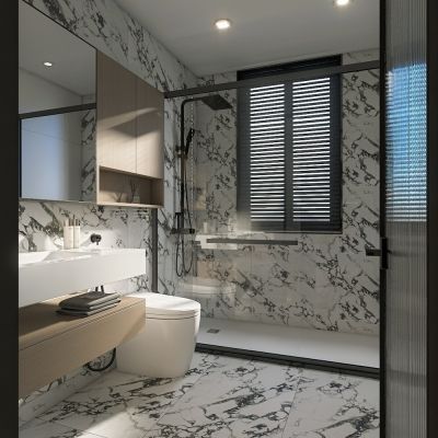 Arabescato Matt Porcelain Tile 120x60cm - Alternative Image
