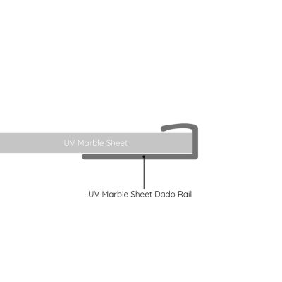 UV Marble Sheet Dado Rail Gold 244cm - Alternative Image