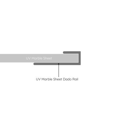 UV Marble Sheet Dado Rail Gold 244cm - Alternative Image