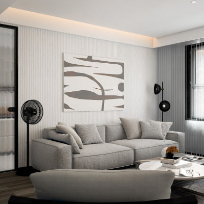 PU Stone Wall Panel Ribbed Surface White 120x60cm - Alternative Image