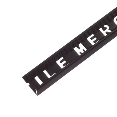 8mm Black Matt Square Edge Tile Trim 2.4m