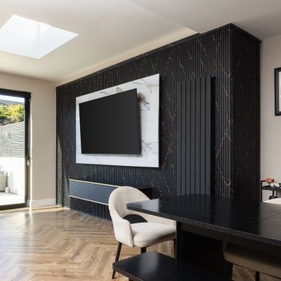 18mm Slat Wall Panel Black Marble 290x17cm - Alternative Image