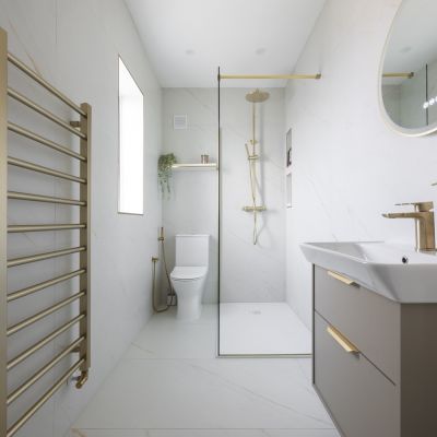 Lasa Gold Marble-Effect Matt Porcelain Tile 120x60cm - Alternative Image